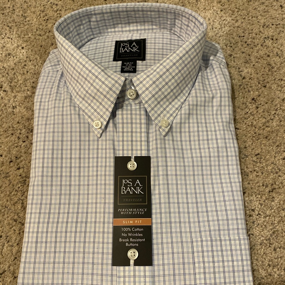 NWT Jos. A. Banks SlimFit Dress Shirt - 17/34